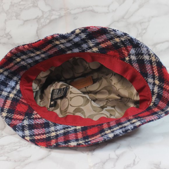 Coach Wool Plaid Bucket Hat Size P/S - Picture 4 of 4